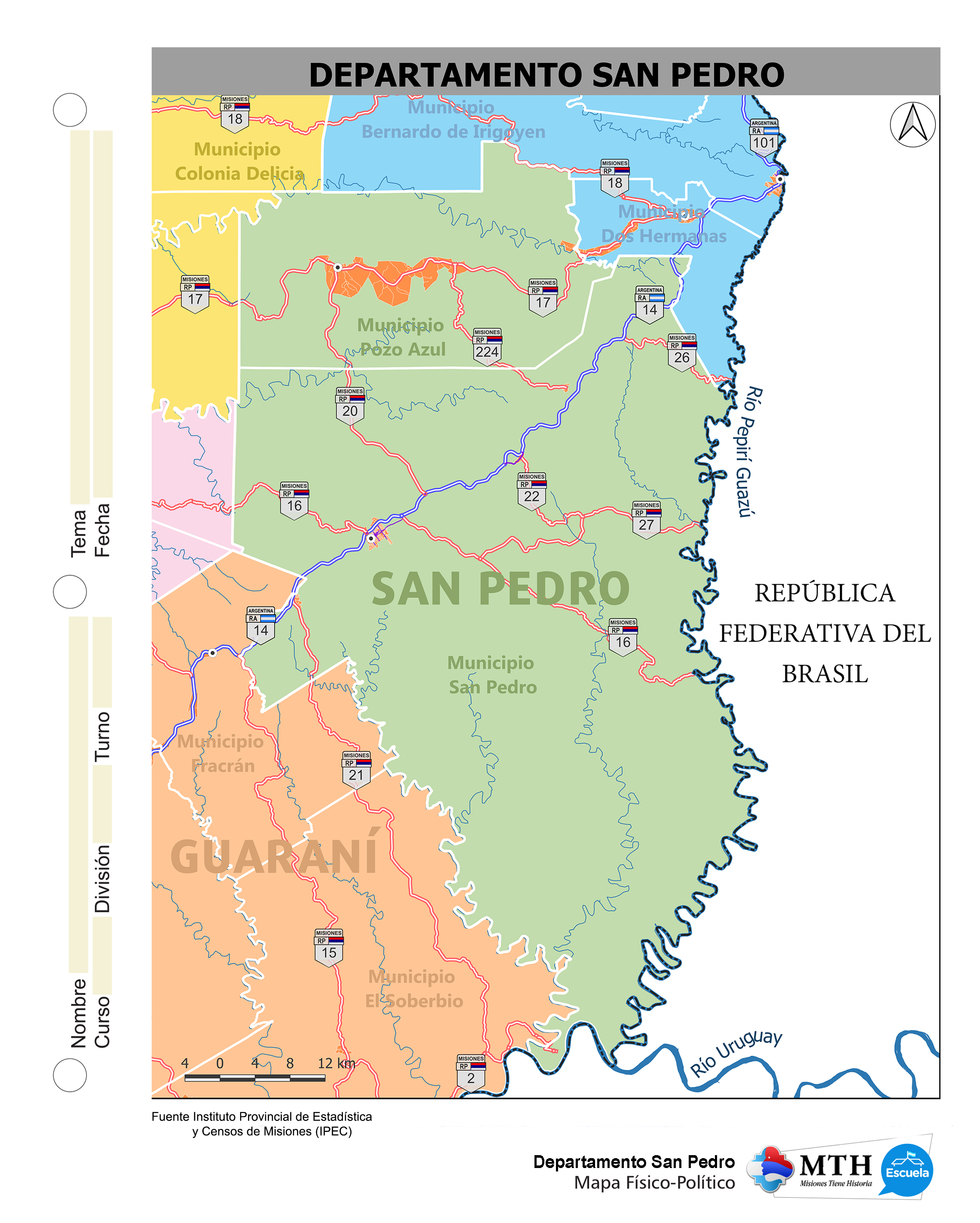 Mapa del departamento de San Pedro